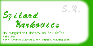 szilard markovics business card